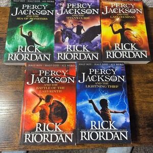 Percy Jackson Book Set Rick Riordan Complete Series 1-5 Paperback Mythology RARE